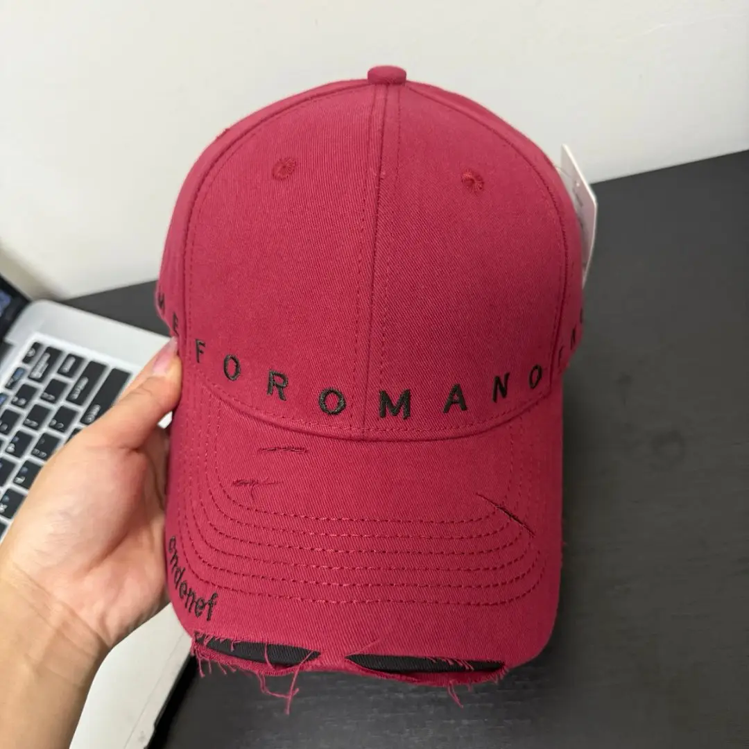 Purple Korean Baseball Cap with Embroidered Letters — feature 11