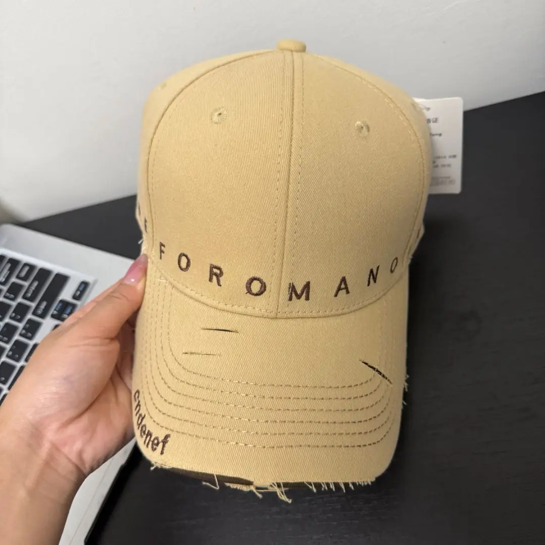 Purple Korean Baseball Cap with Embroidered Letters — feature 14
