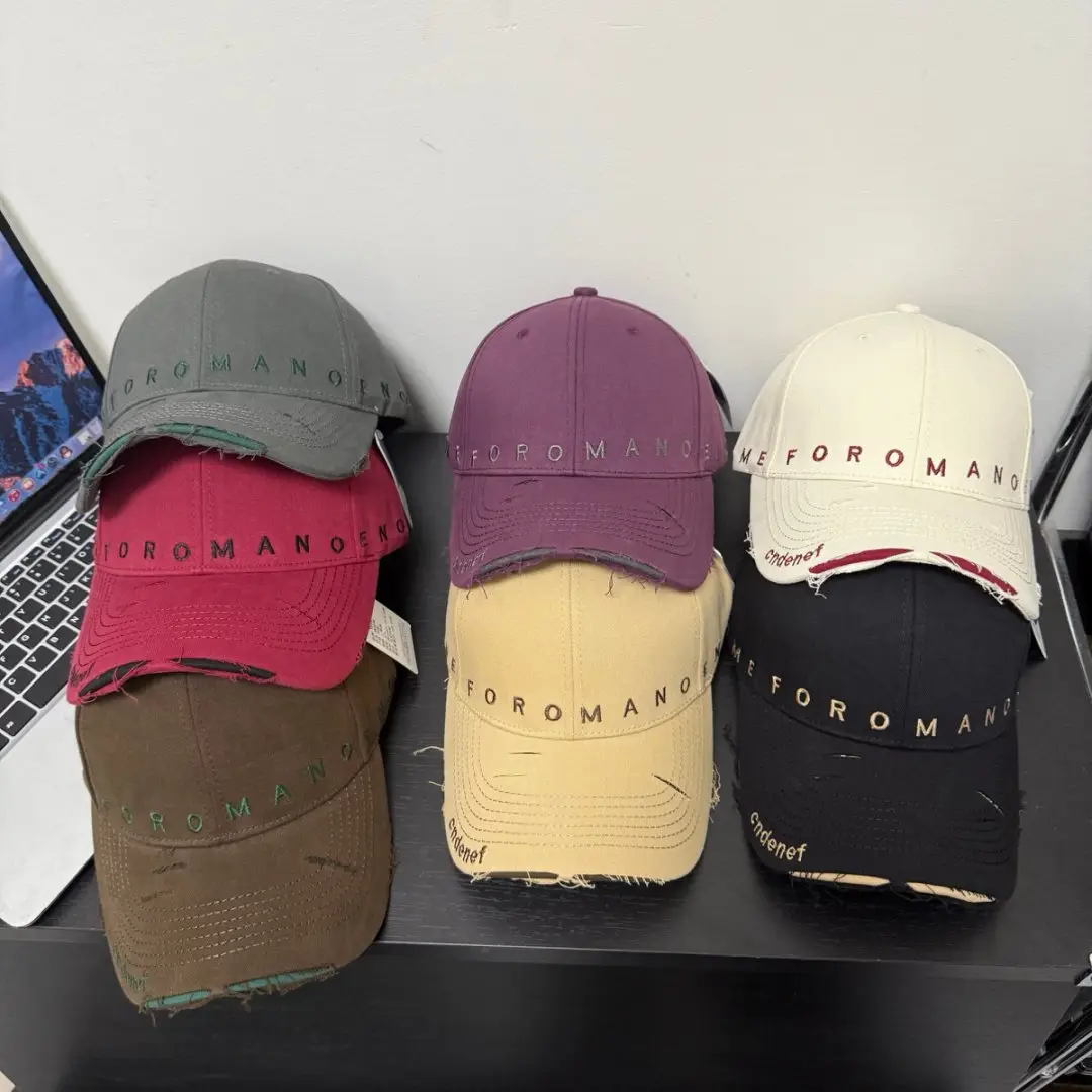 Purple Korean Baseball Cap with Embroidered Letters — feature 7