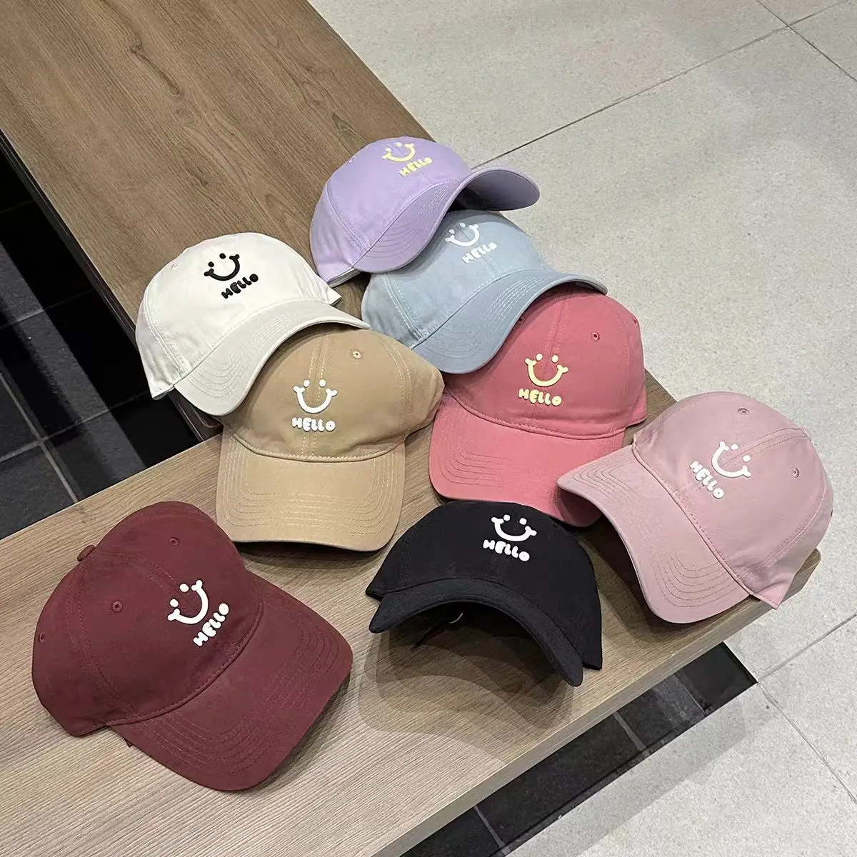 Pink MLLO Baseball Cap with Wide Brim and School Style Logo — feature 2