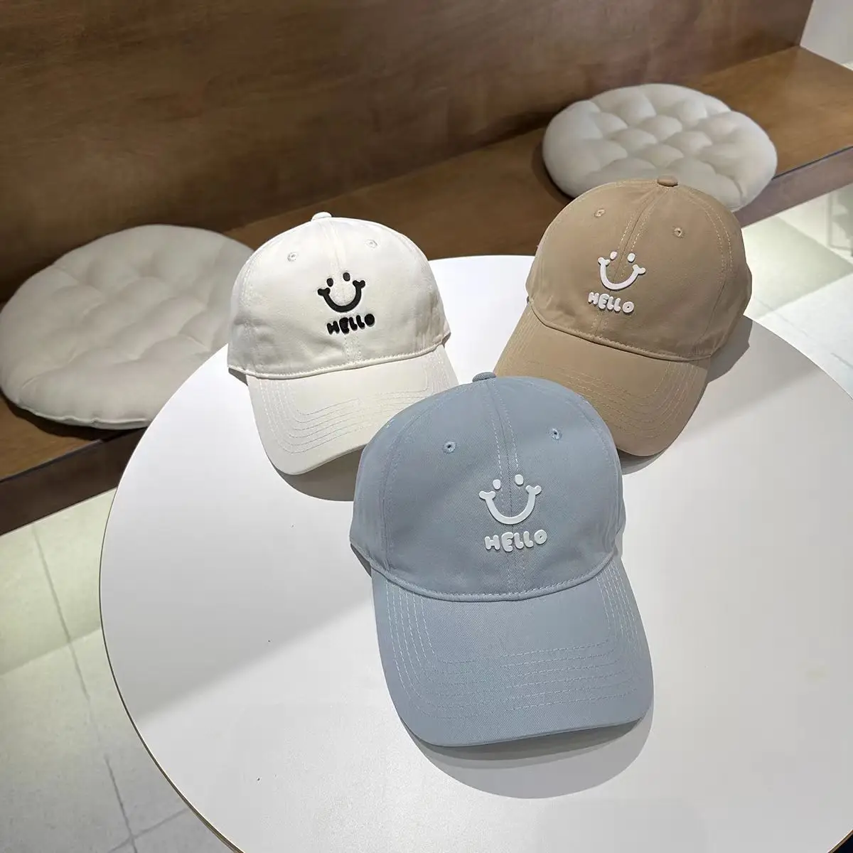 Pink MLLO Baseball Cap with Wide Brim and School Style Logo — feature 4
