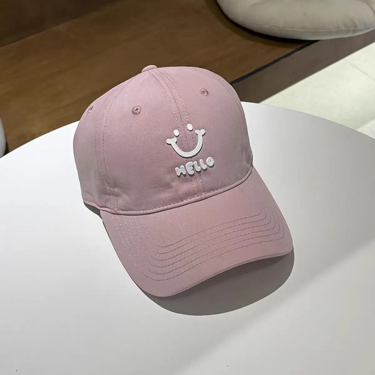 Pink MLLO Baseball Cap with Wide Brim and School Style Logo - Image 5