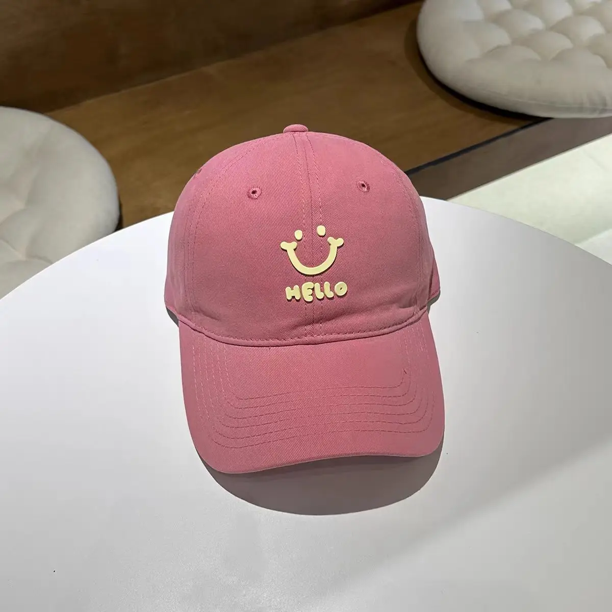 Pink MLLO Baseball Cap with Wide Brim and School Style Logo - Image 6