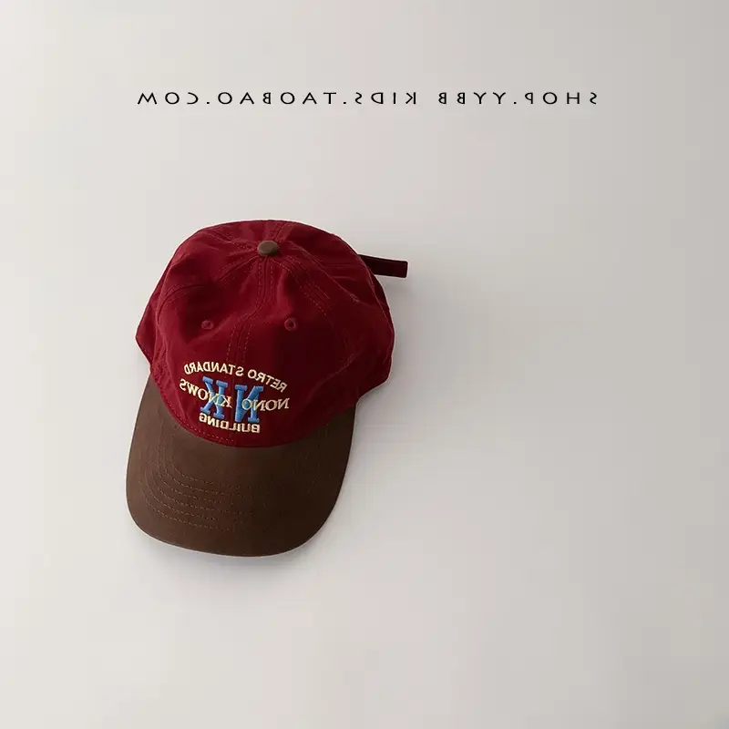 Kids Red Letter Baseball Cap Winter Windproof - Image 4
