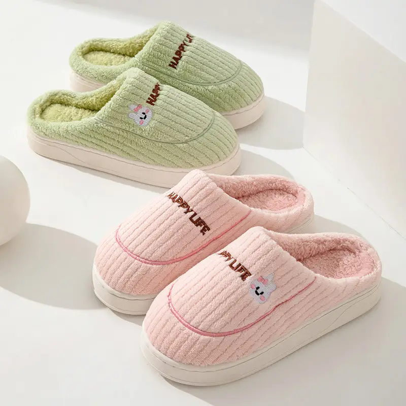 New Autumn and Winter Cotton Slippers for Women's Home Indoor Warm Non-Slip Fleece-Lined Thick Sole Comfortable Thick Sole Men's Wholesale Cotton Slippers - Image 10
