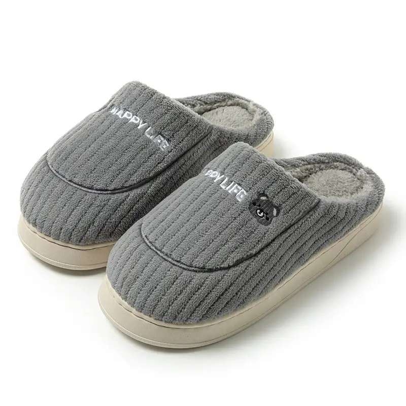 New Autumn and Winter Cotton Slippers for Women's Home Indoor Warm Non-Slip Fleece-Lined Thick Sole Comfortable Thick Sole Men's Wholesale Cotton Slippers - Image 11