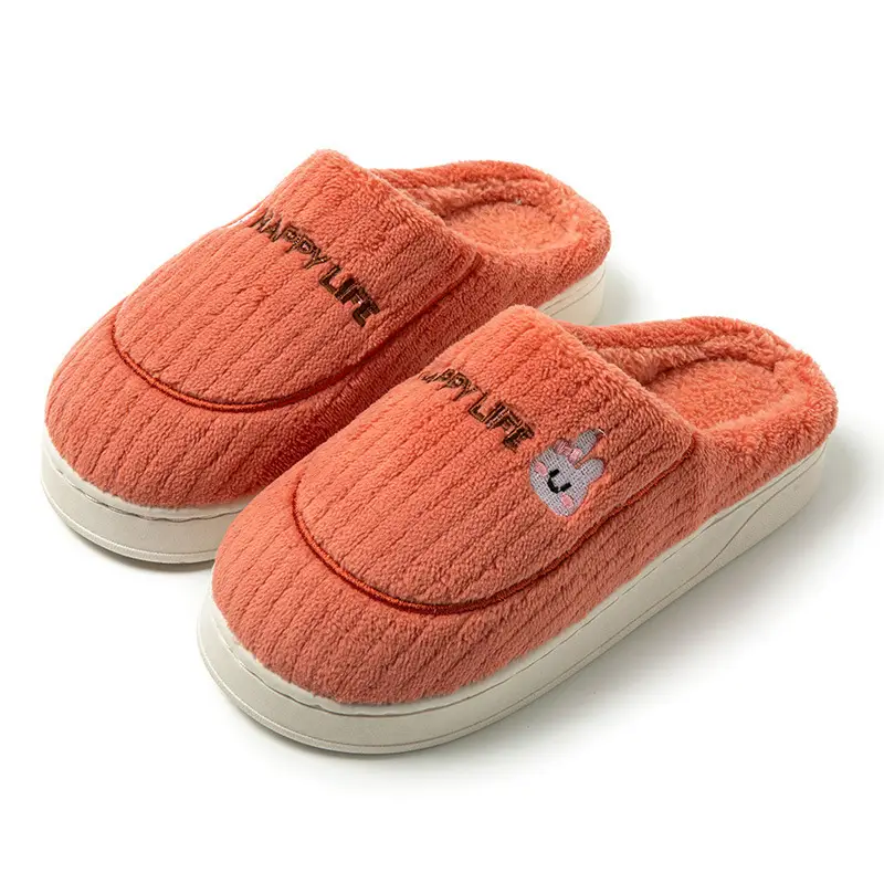 New Autumn and Winter Cotton Slippers for Women's Home Indoor Warm Non-Slip Fleece-Lined Thick Sole Comfortable Thick Sole Men's Wholesale Cotton Slippers - Image 2