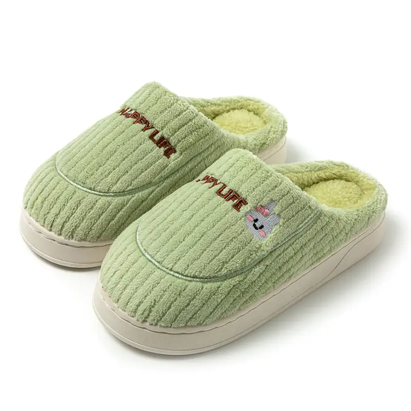 New Autumn and Winter Cotton Slippers for Women's Home Indoor Warm Non-Slip Fleece-Lined Thick Sole Comfortable Thick Sole Men's Wholesale Cotton Slippers - Image 4