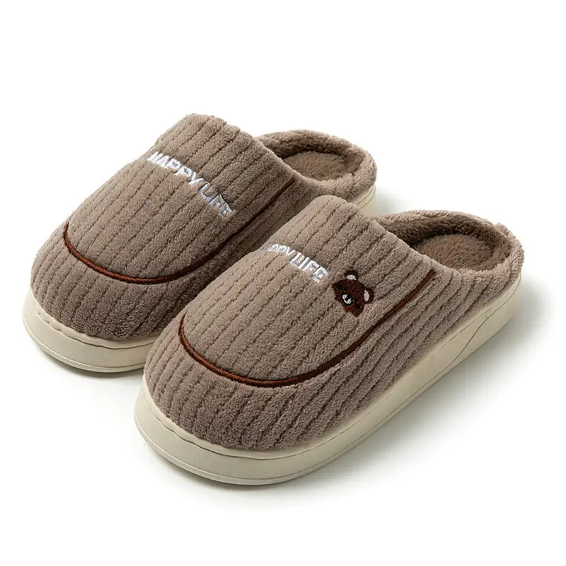 New Autumn and Winter Cotton Slippers for Women's Home Indoor Warm Non-Slip Fleece-Lined Thick Sole Comfortable Thick Sole Men's Wholesale Cotton Slippers - Image 6