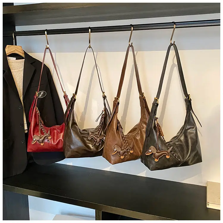 Brown Leather Crossbody Bag Large Capacity Women — feature 13