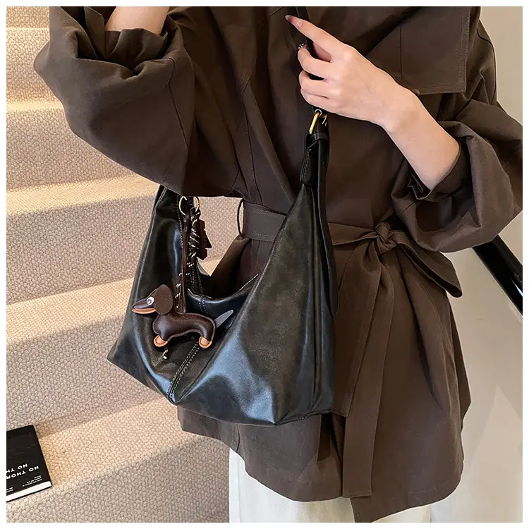 Brown Leather Crossbody Bag Large Capacity Women — feature 16