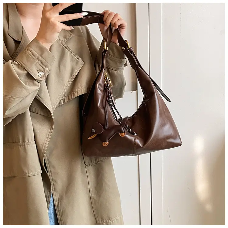 Brown Leather Crossbody Bag Large Capacity Women — feature 20