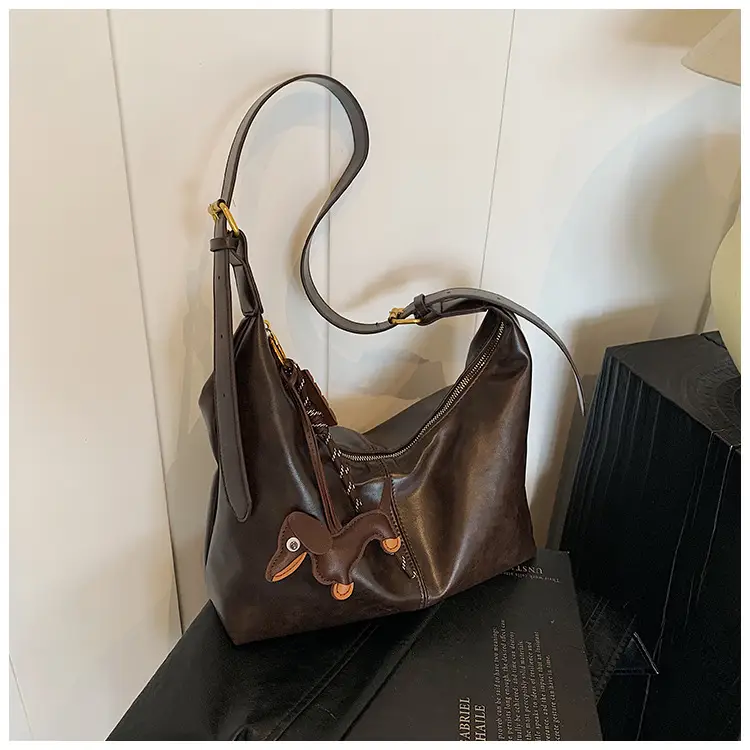 Brown Leather Crossbody Bag Large Capacity Women — feature 23
