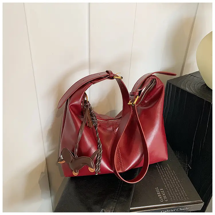 Brown Leather Crossbody Bag Large Capacity Women — feature 24