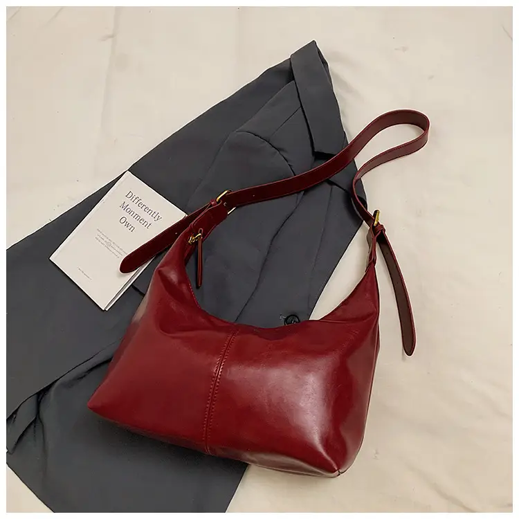 Brown Leather Crossbody Bag Large Capacity Women - Image 7