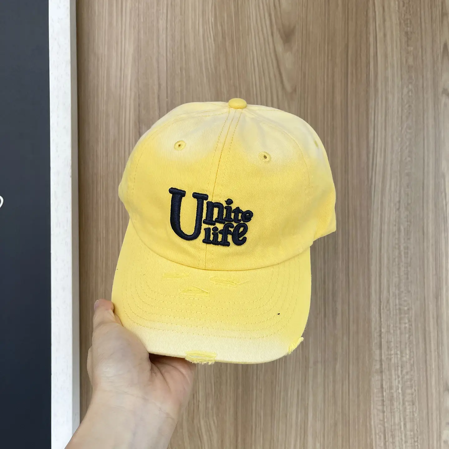 Red Unite Life Gradient Ripped Cap for Kids — feature 10