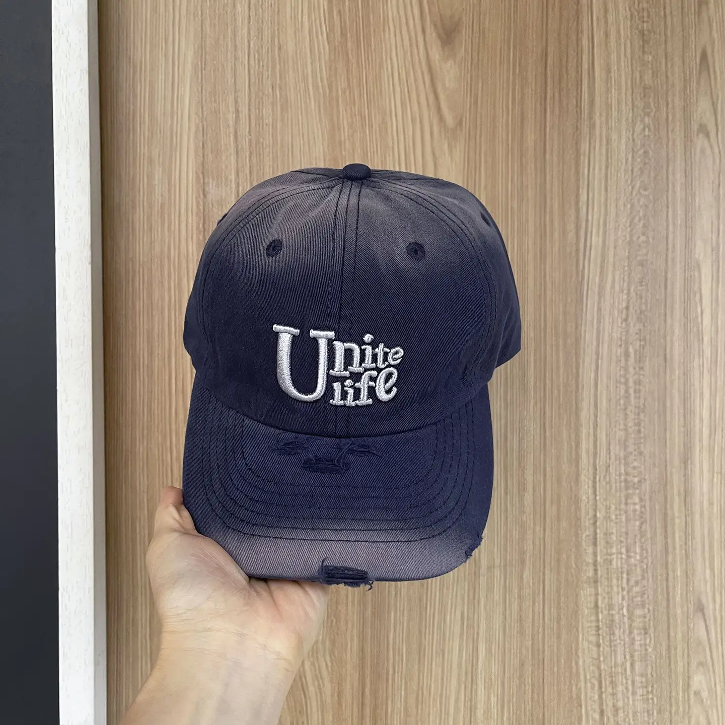 Red Unite Life Gradient Ripped Cap for Kids — feature 12