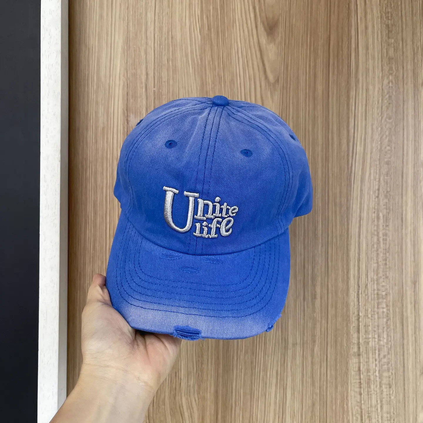 Red Unite Life Gradient Ripped Cap for Kids — feature 9