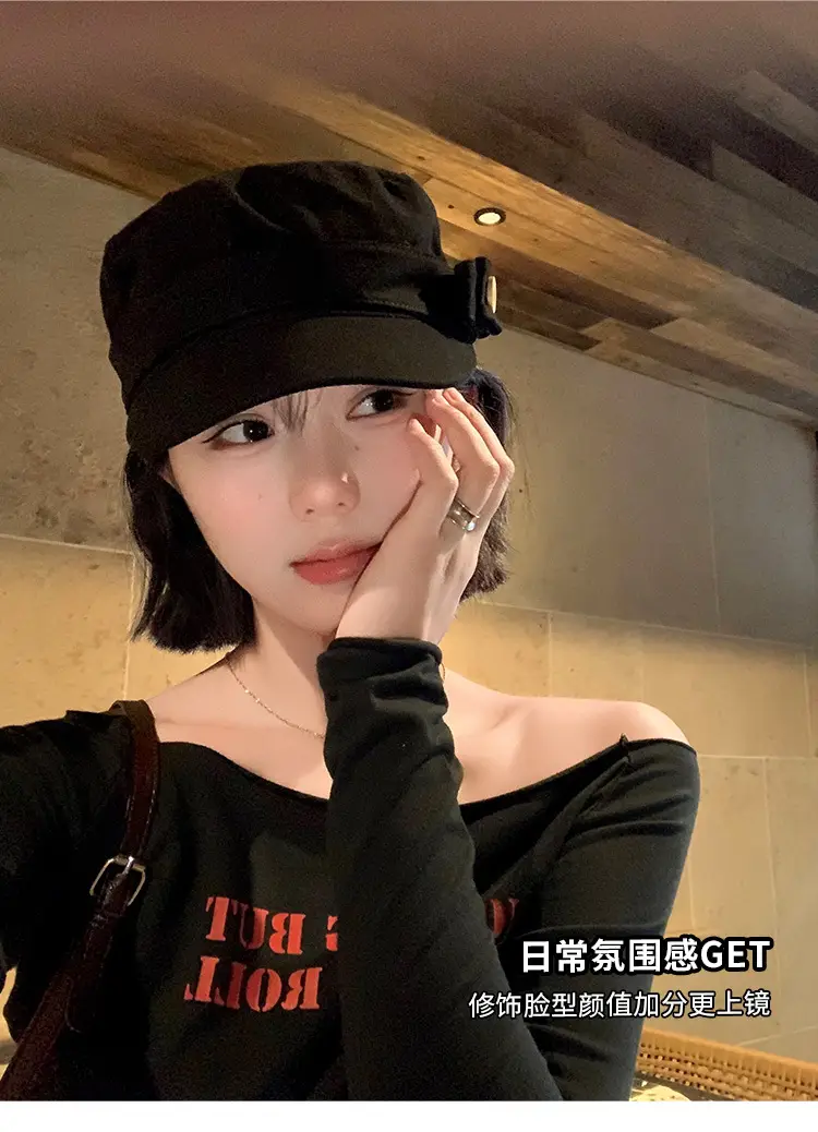 Japanese-Style Black Baseball Cap for Women — feature 5