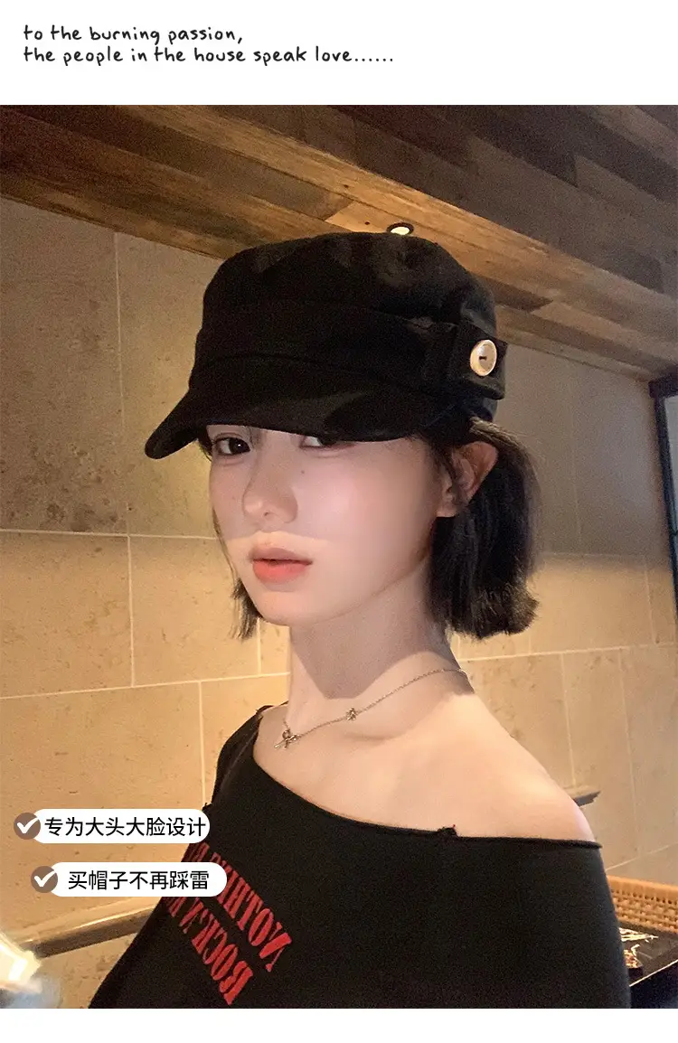 Japanese-Style Black Baseball Cap for Women — feature 6