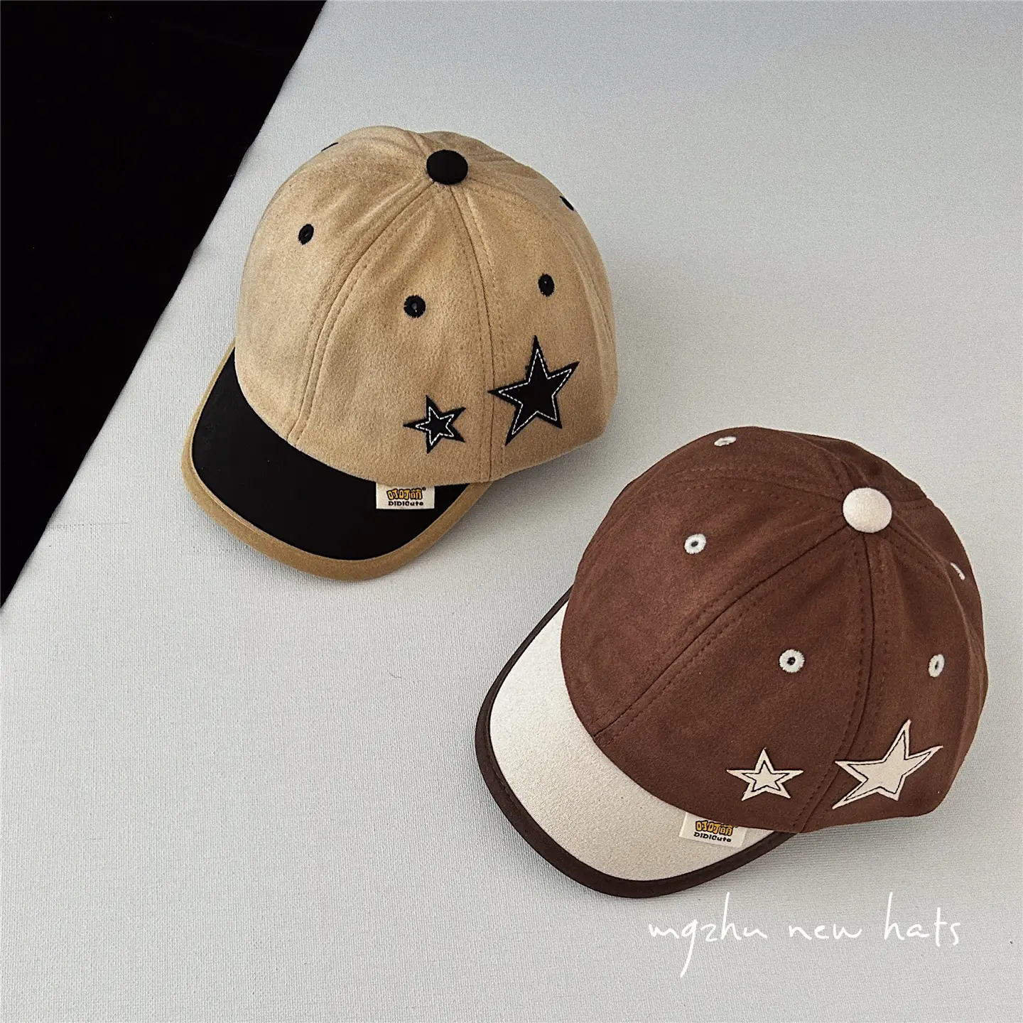 Brown Star Peaked Cap for Boys Girls Kids