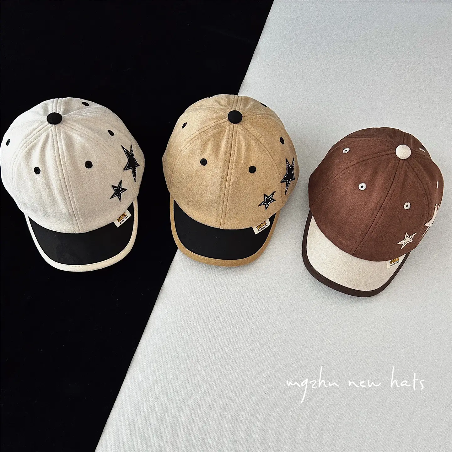 Brown Star Peaked Cap for Boys Girls Kids