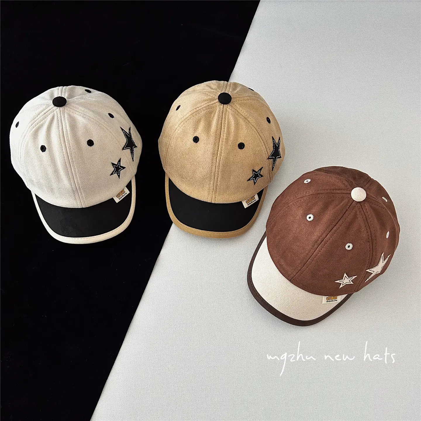 Brown Star Peaked Cap for Boys Girls Kids