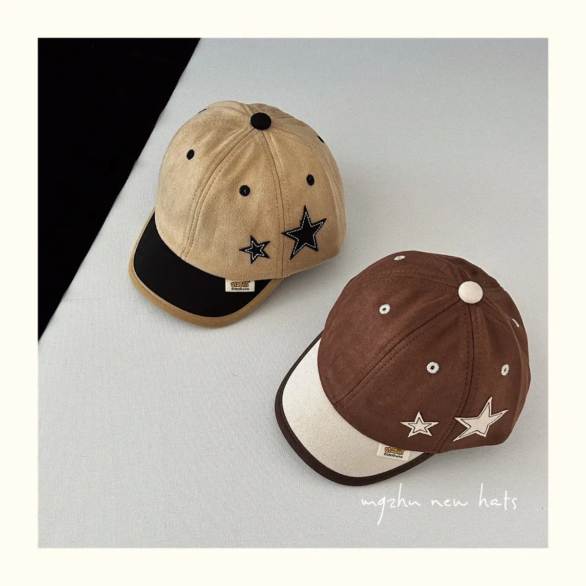 Brown Star Peaked Cap for Boys Girls Kids — feature 1