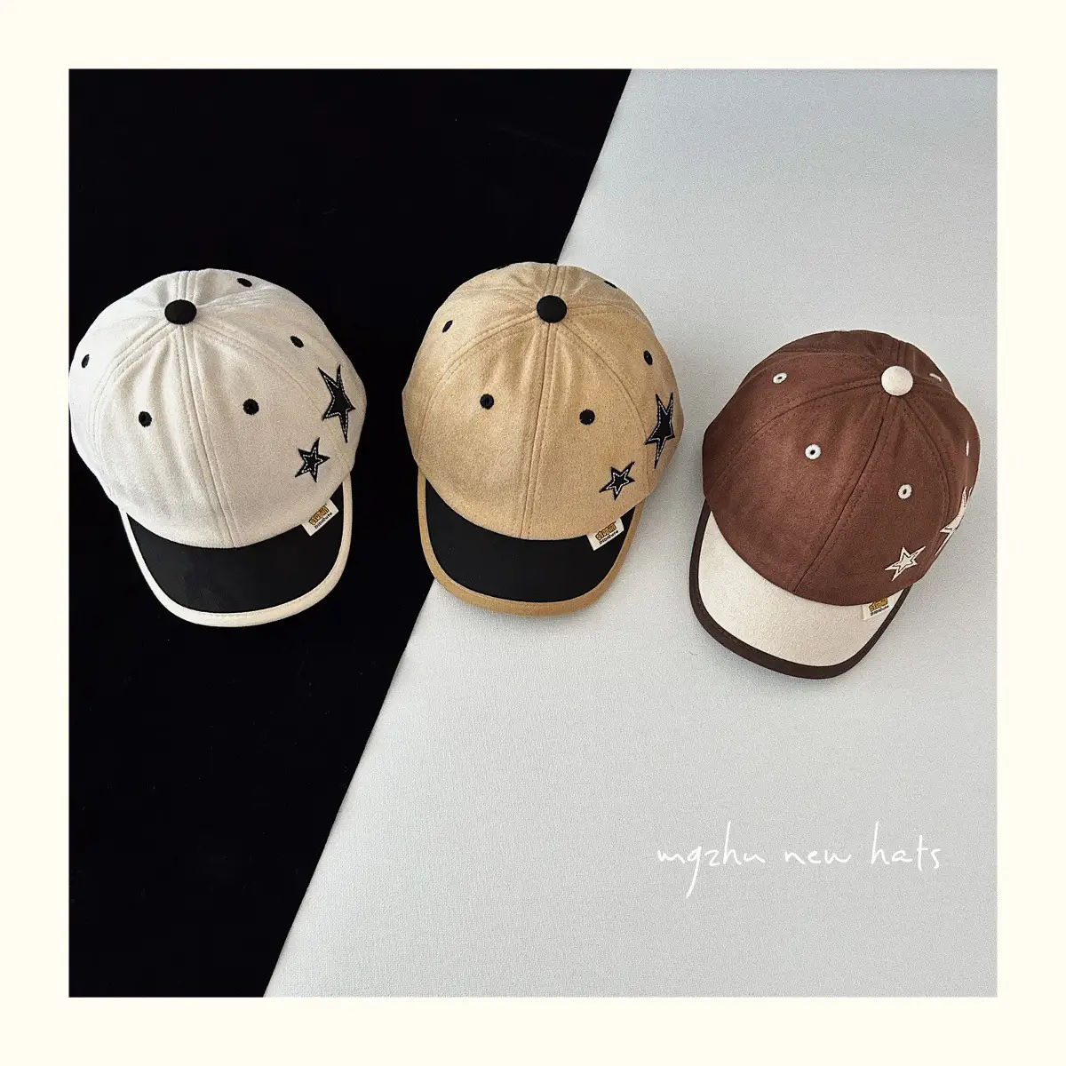 Brown Star Peaked Cap for Boys Girls Kids — feature 3