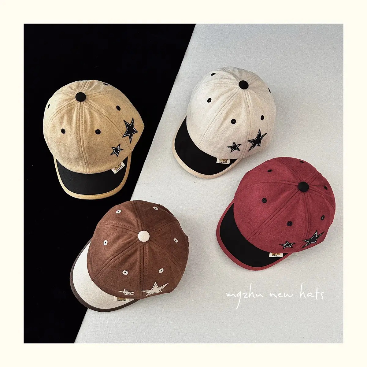 Brown Star Peaked Cap for Boys Girls Kids — feature 4