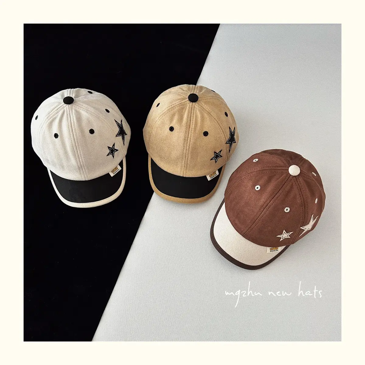 Brown Star Peaked Cap for Boys Girls Kids — feature 5