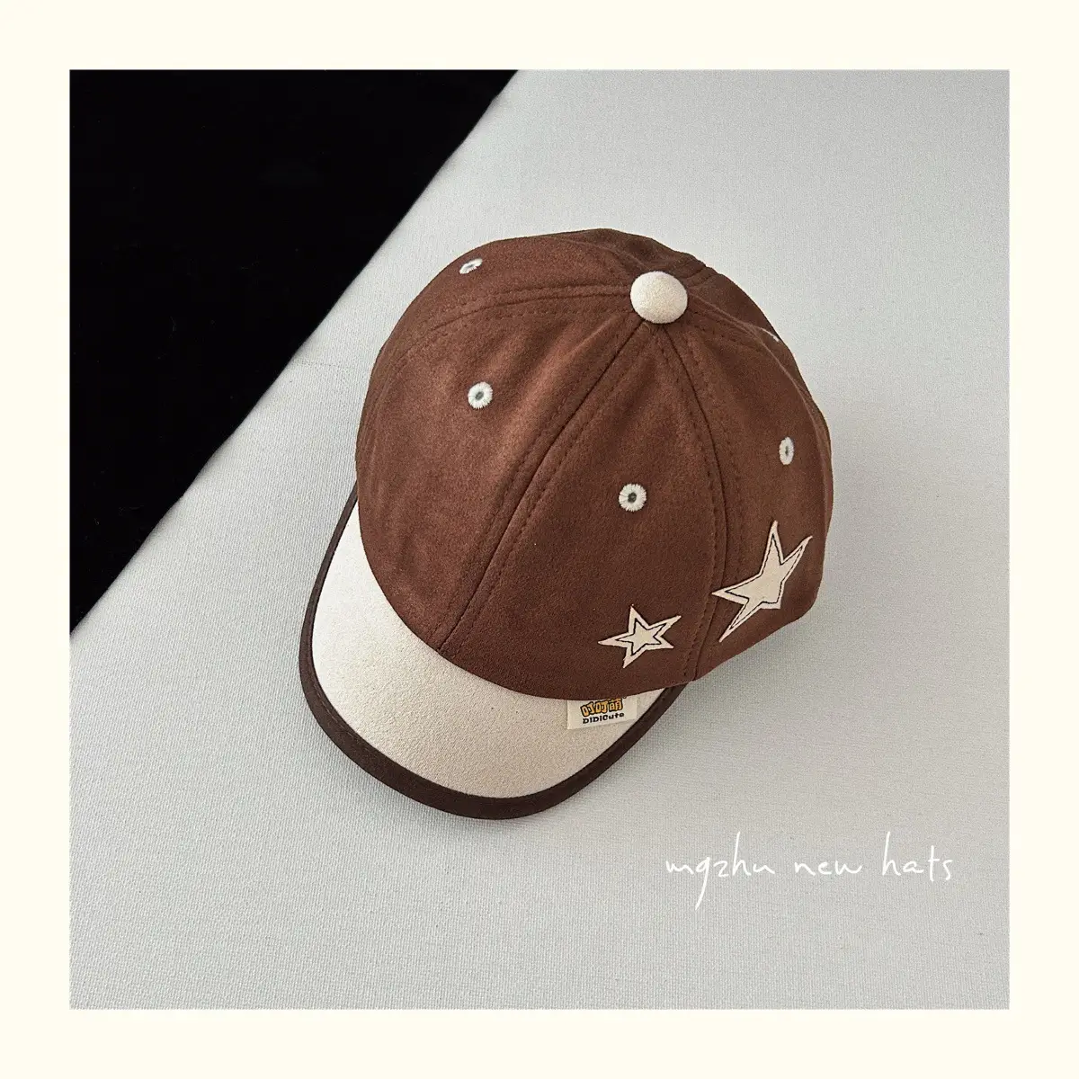 Brown Star Peaked Cap for Boys Girls Kids — feature 9