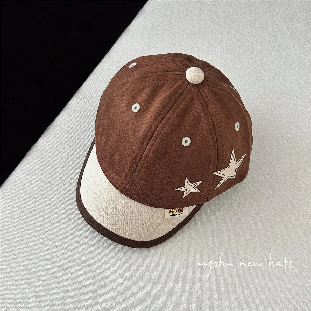 Brown Star Peaked Cap for Boys Girls Kids
