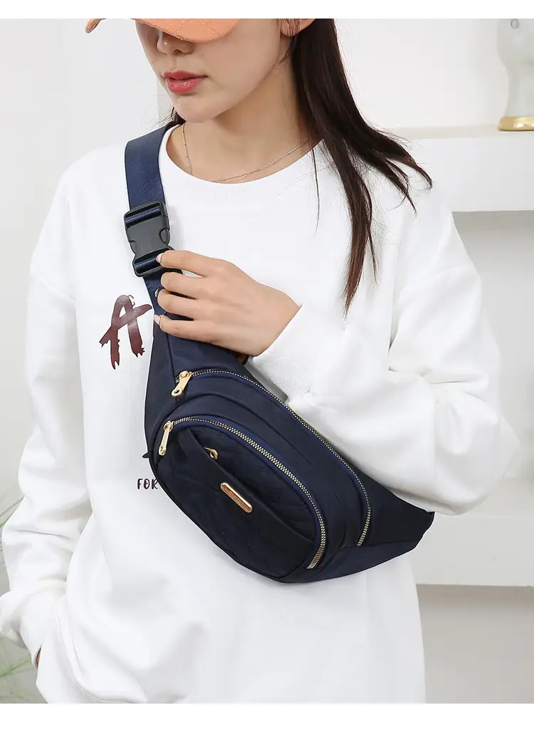 Women's Embroidered Waist Bag Pink Large Capacity — feature 29