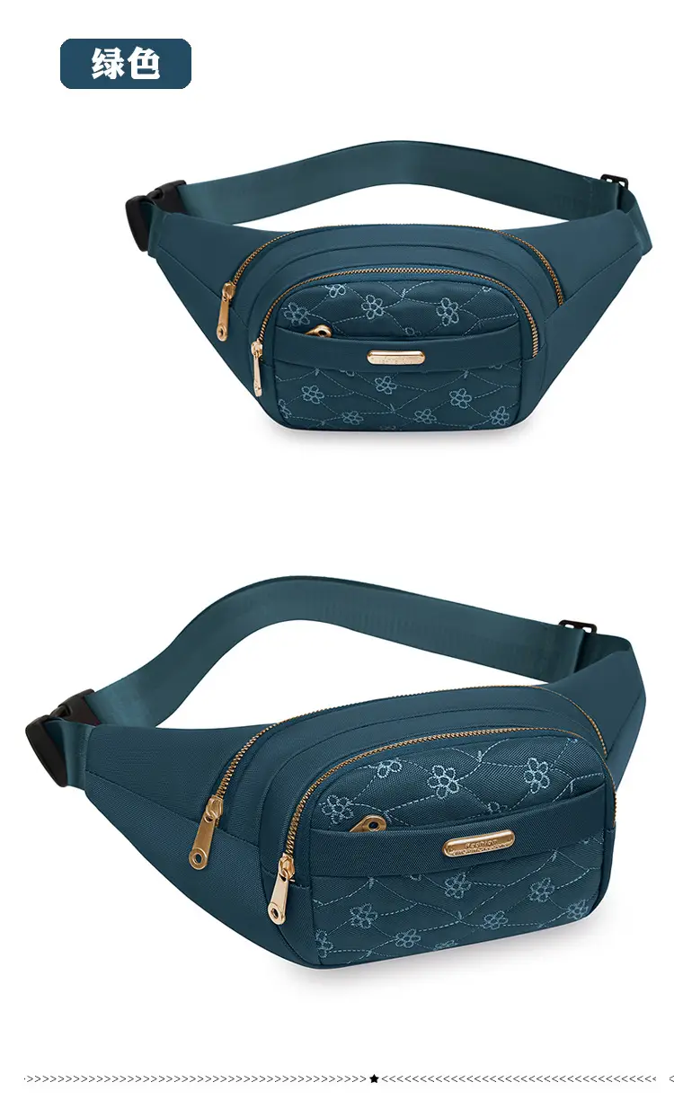 Women's Embroidered Waist Bag Pink Large Capacity — feature 32