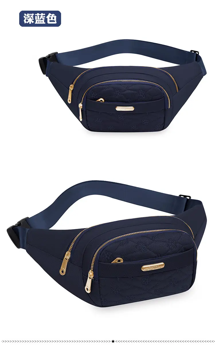 Women's Embroidered Waist Bag Pink Large Capacity — feature 33