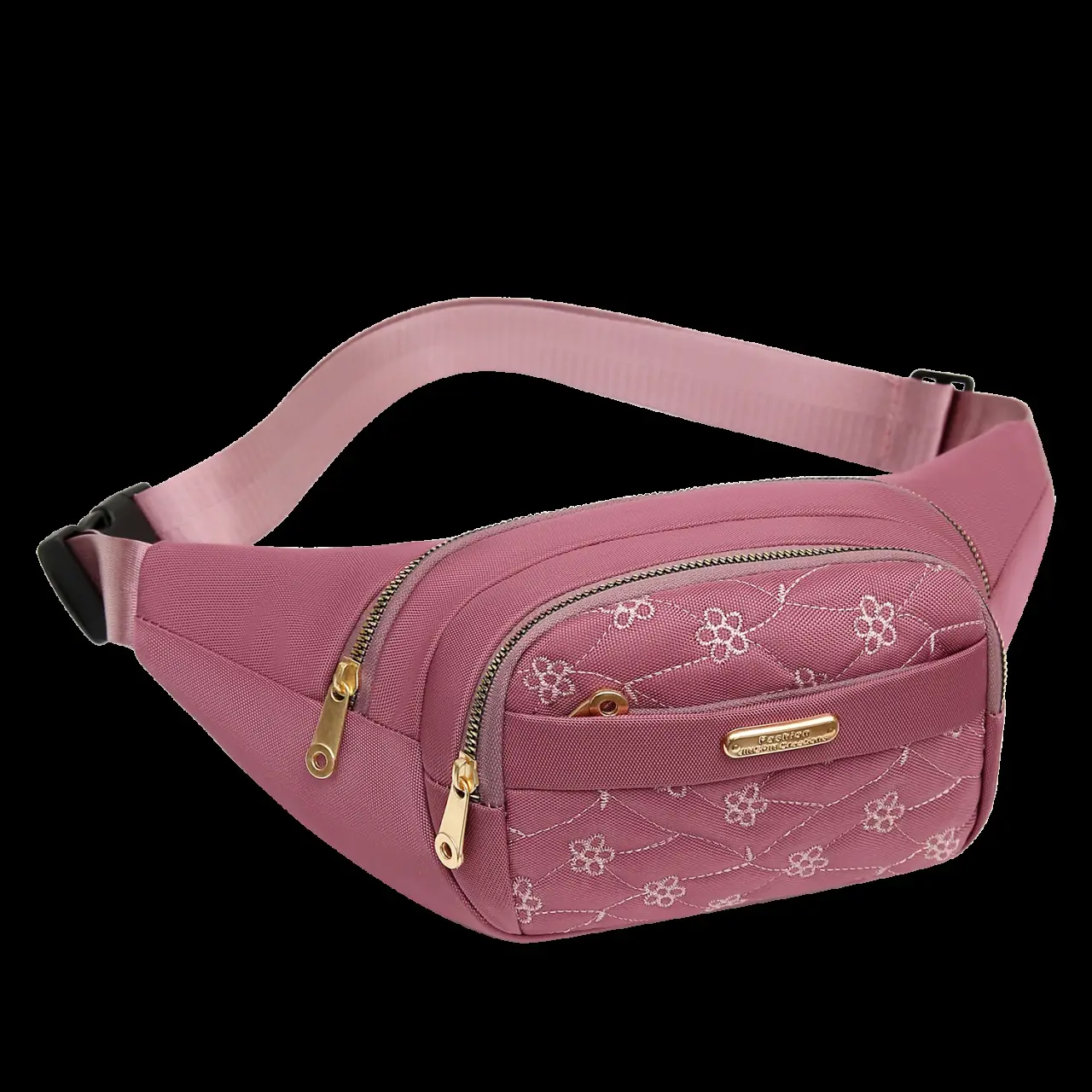 Women's Embroidered Waist Bag Pink Large Capacity — feature 44