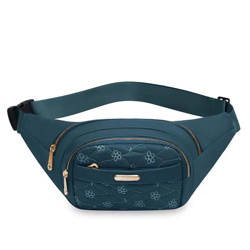 Women's Embroidered Waist Bag Pink Large Capacity - Image 5
