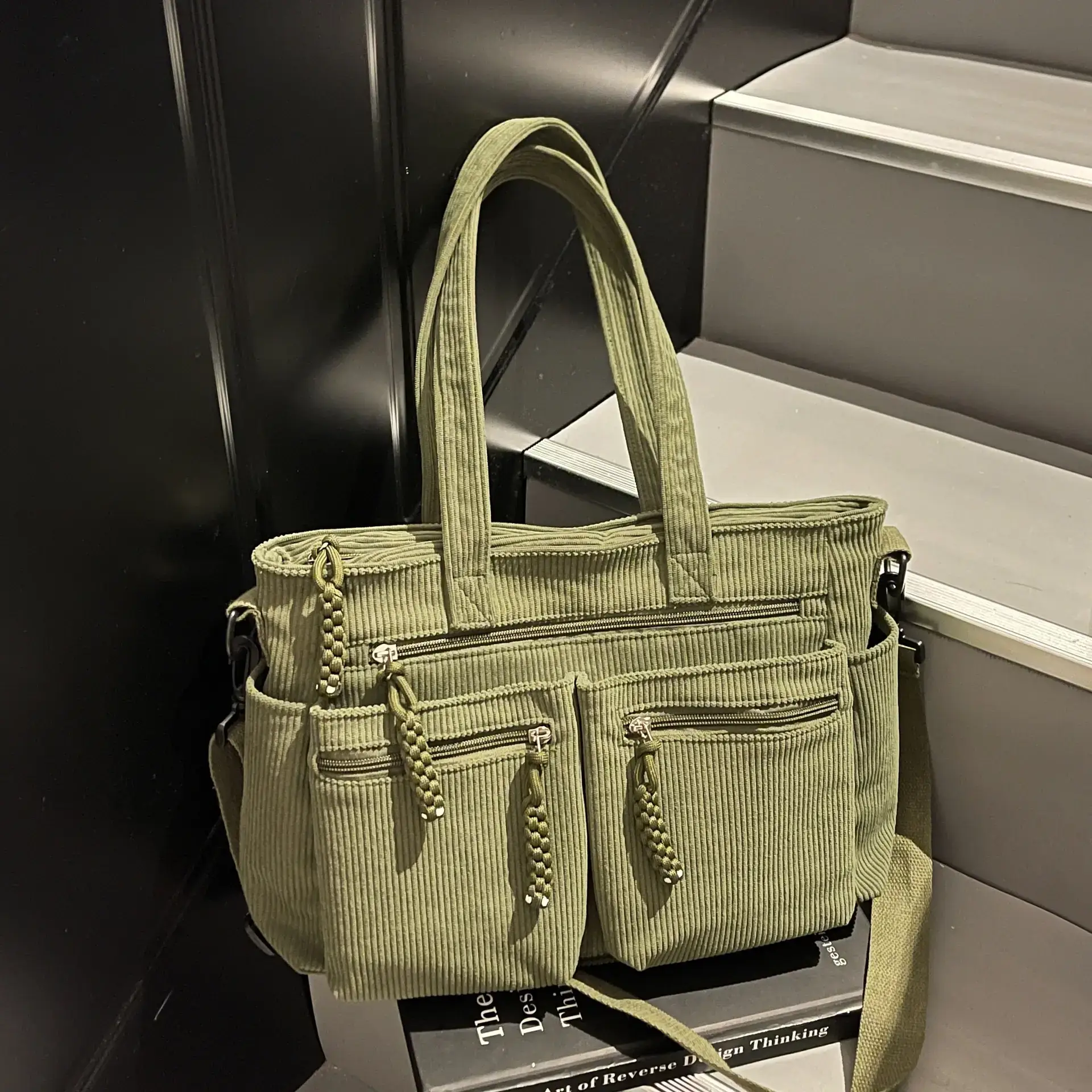Green Corduroy Shoulder Bag for Women 2025 - Image 6