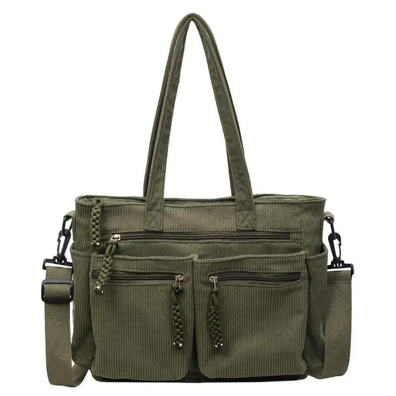 Green Corduroy Shoulder Bag for Women 2025 - Image 10