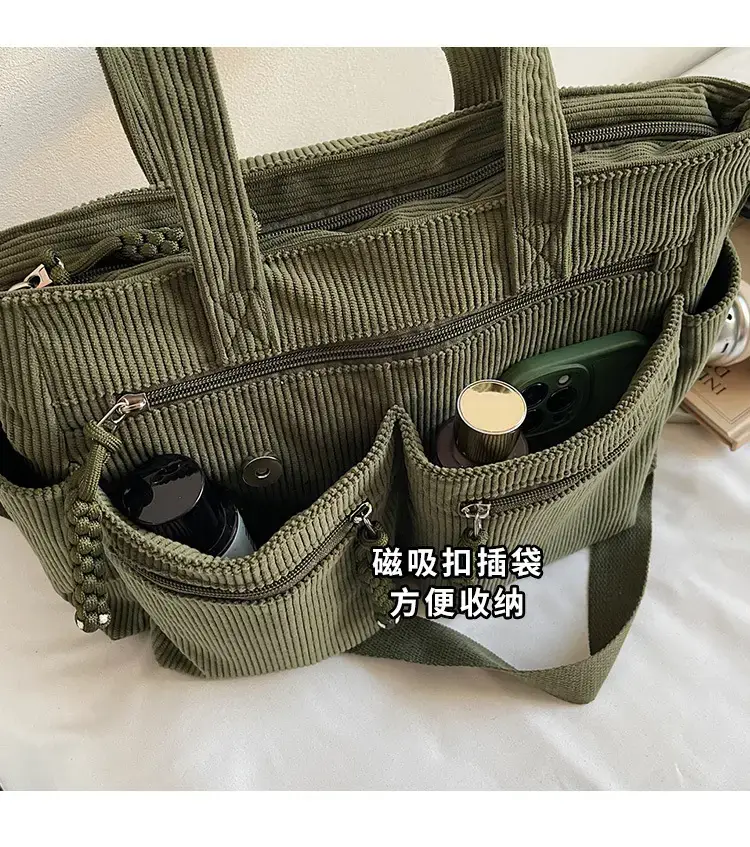 Green Corduroy Shoulder Bag for Women 2025 — feature 10