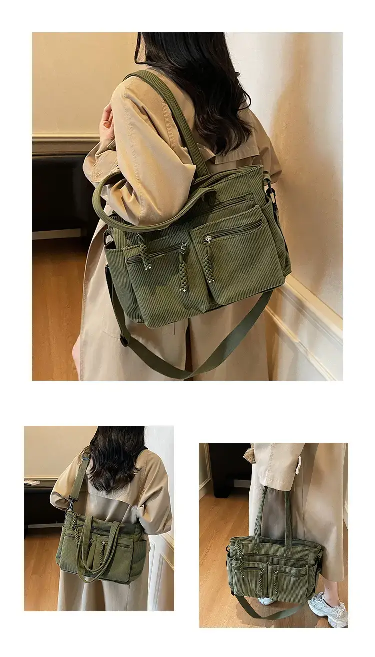Green Corduroy Shoulder Bag for Women 2025 — feature 13