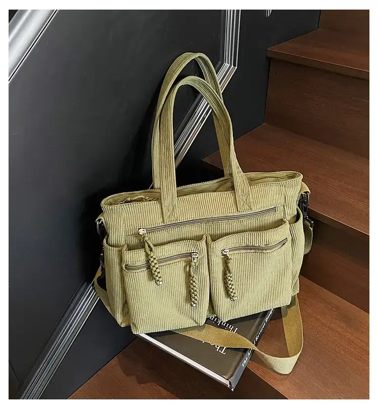 Green Corduroy Shoulder Bag for Women 2025 — feature 2