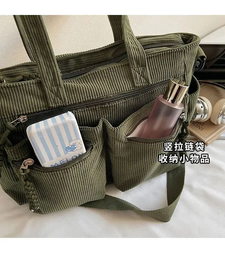 Green Corduroy Shoulder Bag for Women 2025 — feature 4
