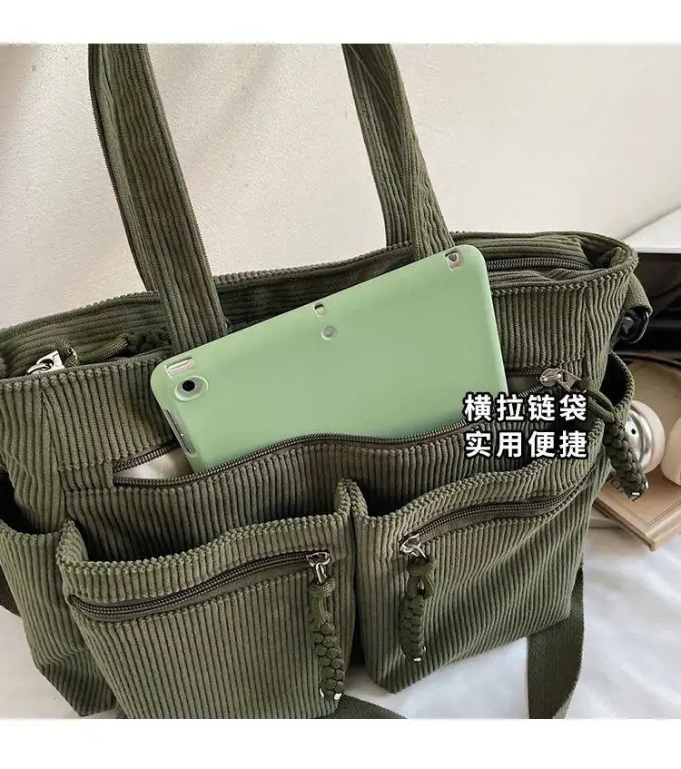 Green Corduroy Shoulder Bag for Women 2025 — feature 9