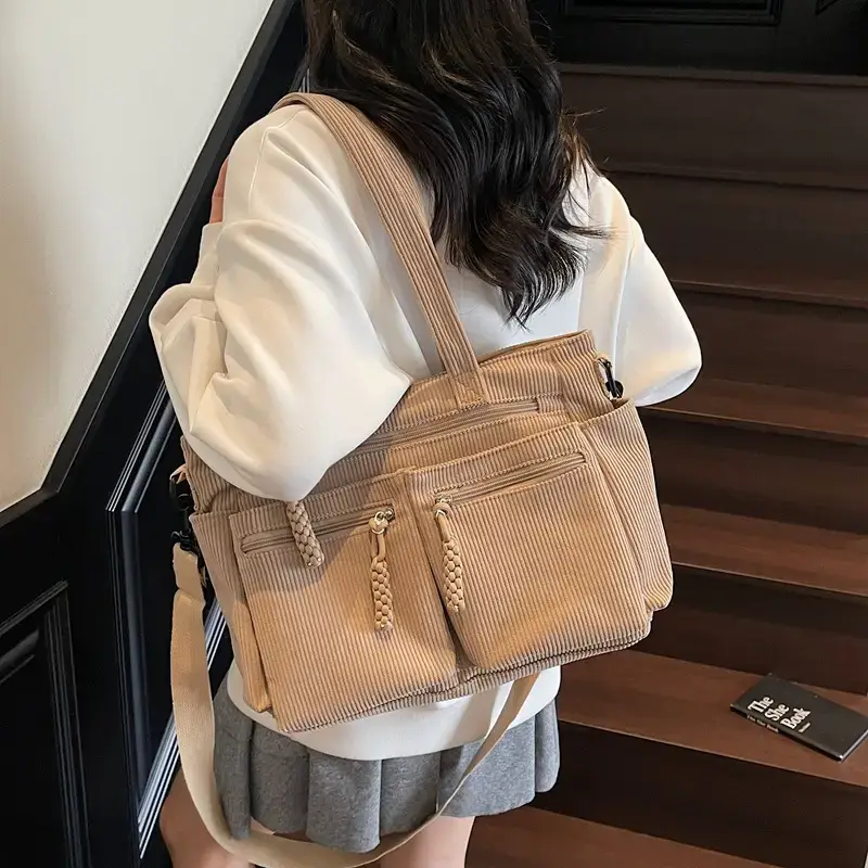 Green Corduroy Shoulder Bag for Women 2025 - Image 4