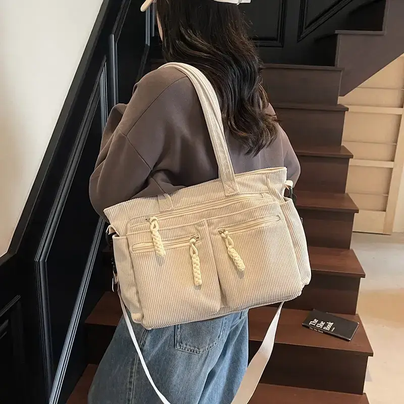 Green Corduroy Shoulder Bag for Women 2025 - Image 5