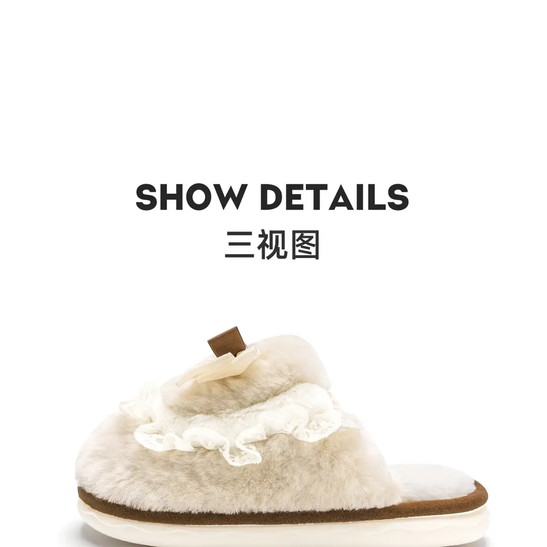 Bow Cotton Slippers for Women Winter 2025 New Couple Cute Home Plush Warm Plush Slippers — feature 23