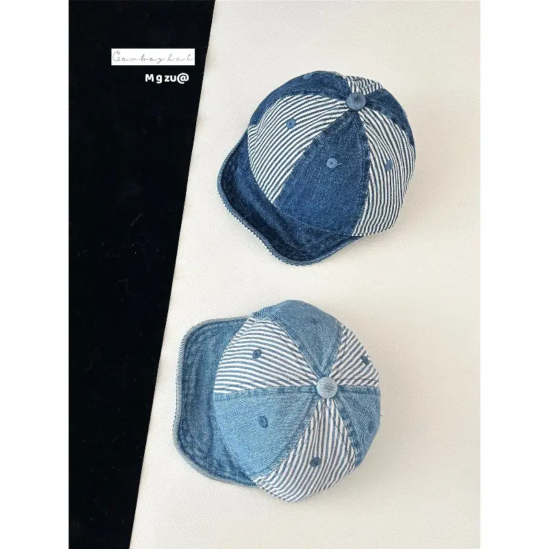 Baby Cap Retro Denim Blue Spring Autumn - Image 5
