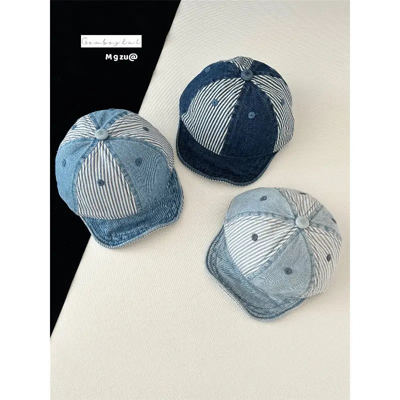 Baby Cap Retro Denim Blue Spring Autumn - Image 6